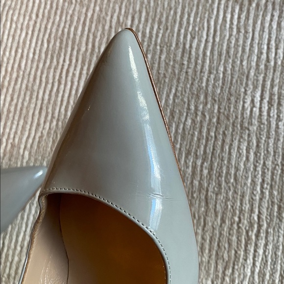 Manolo Blahnik Gray Patent Leather Pointed Pumps Closed Toe Heels Size 7.5 - Picture 10 of 16